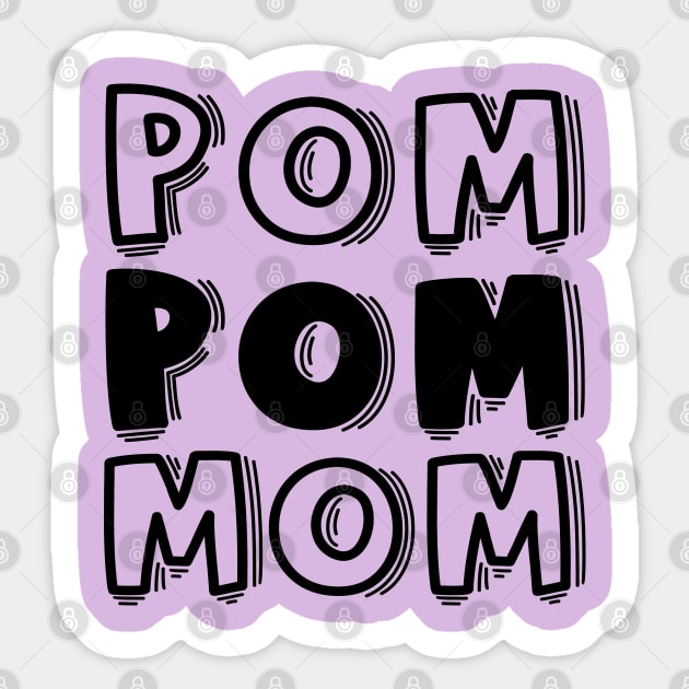 Pom Pom Mom Cheerleader Cheer Mom Cute Funny Sticker by GlimmerDesigns